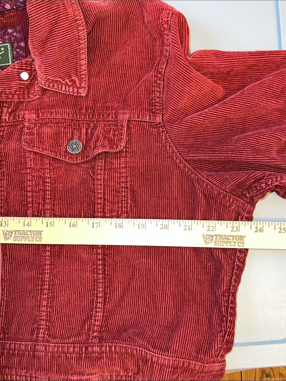 Eddie Bauer Corduroy Button-Front Jacket in Rust Red - Picture 5 of 8